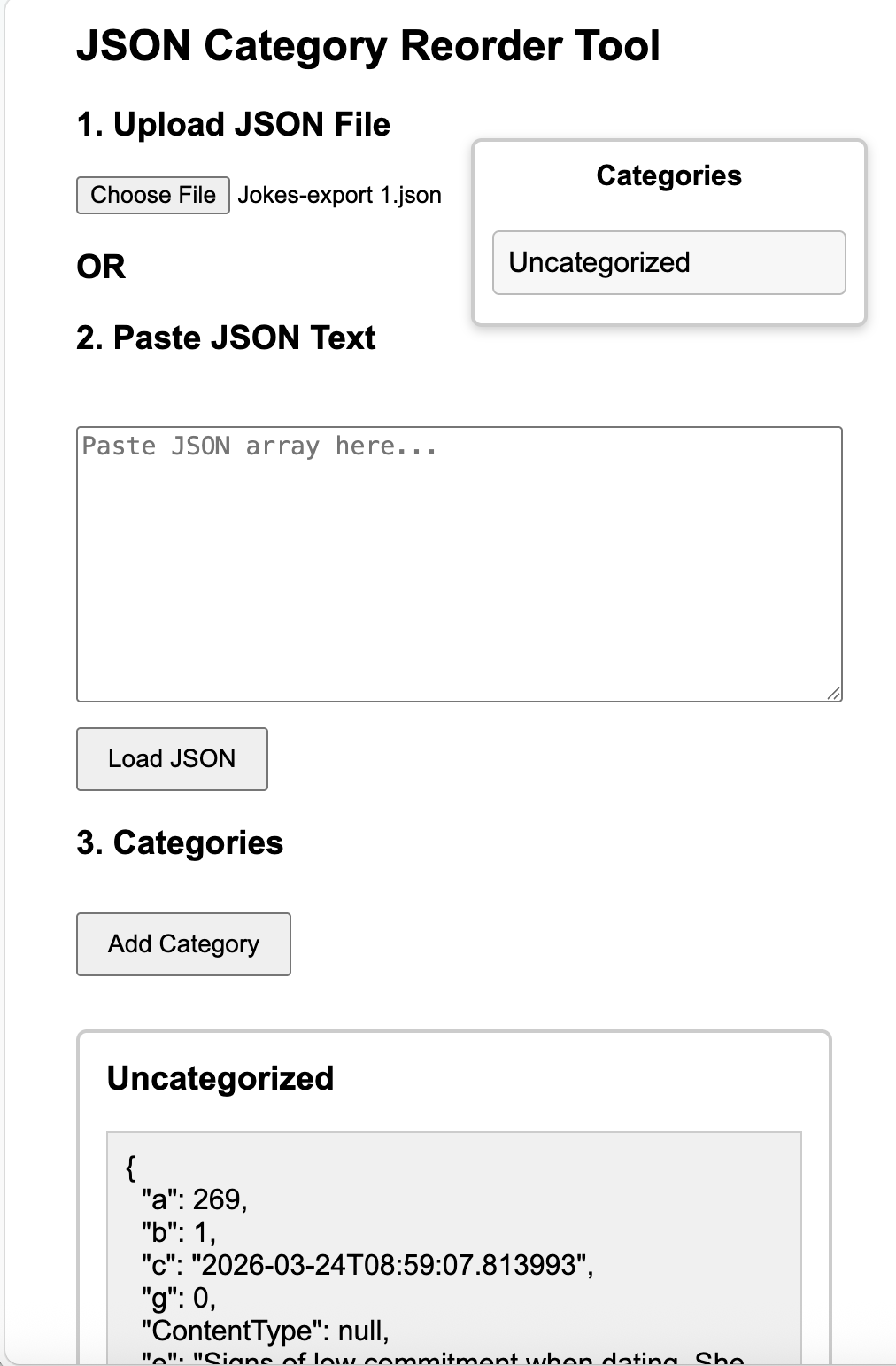 Categorize JSON List